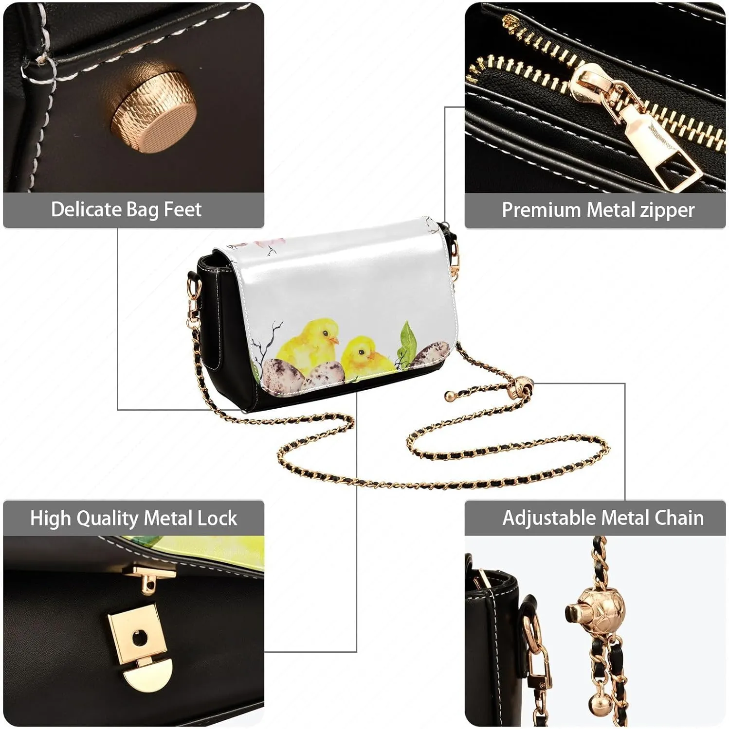 Crossbody Bags for Women Trendy Women's Black Shoulder Bag Small PU Leather Flap Cross Body Bag Handbags
