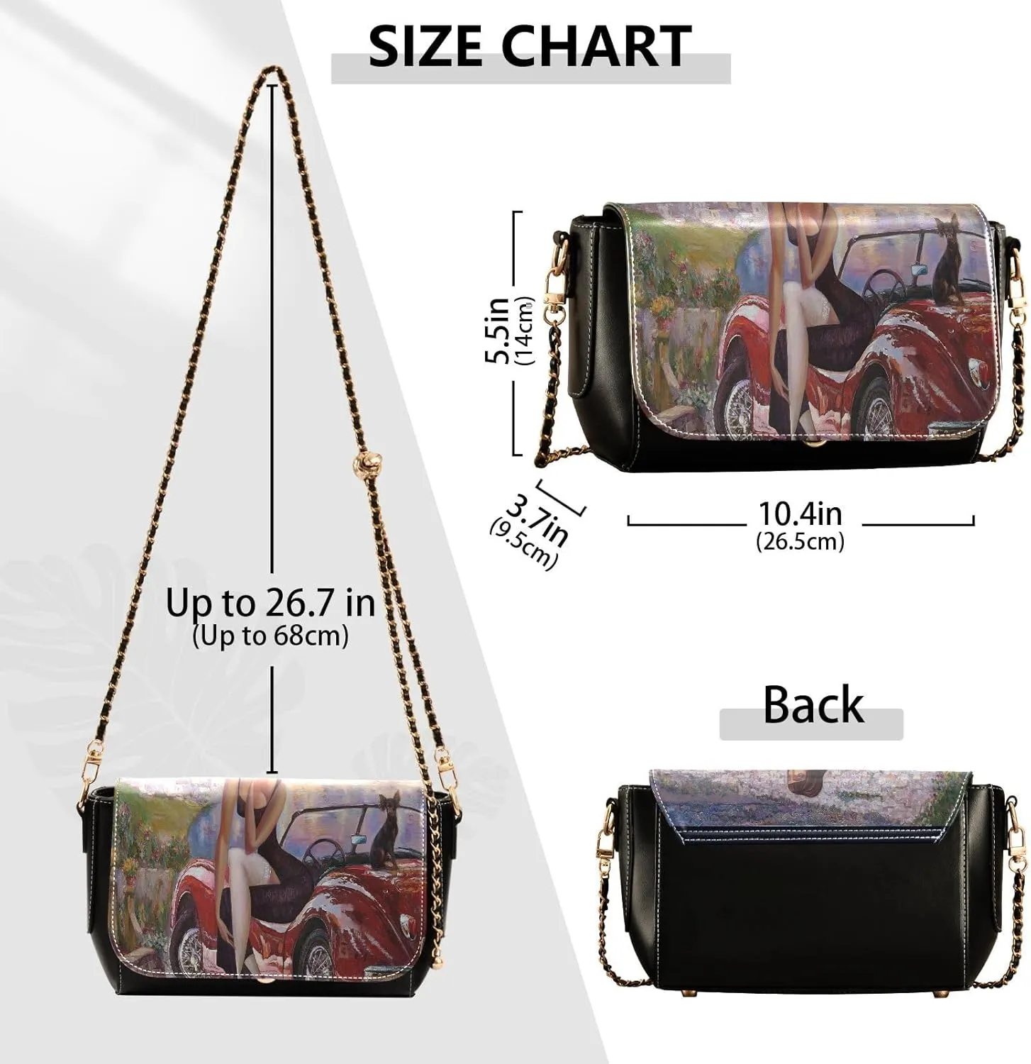 Crossbody Bags for Women Trendy Women's Black Shoulder Bag Small PU Leather Flap Cross Body Bag Handbags