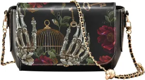 Crossbody Bags for Women Trendy Women's Black Shoulder Bag Small PU Leather Flap Cross Body Bag Handbags