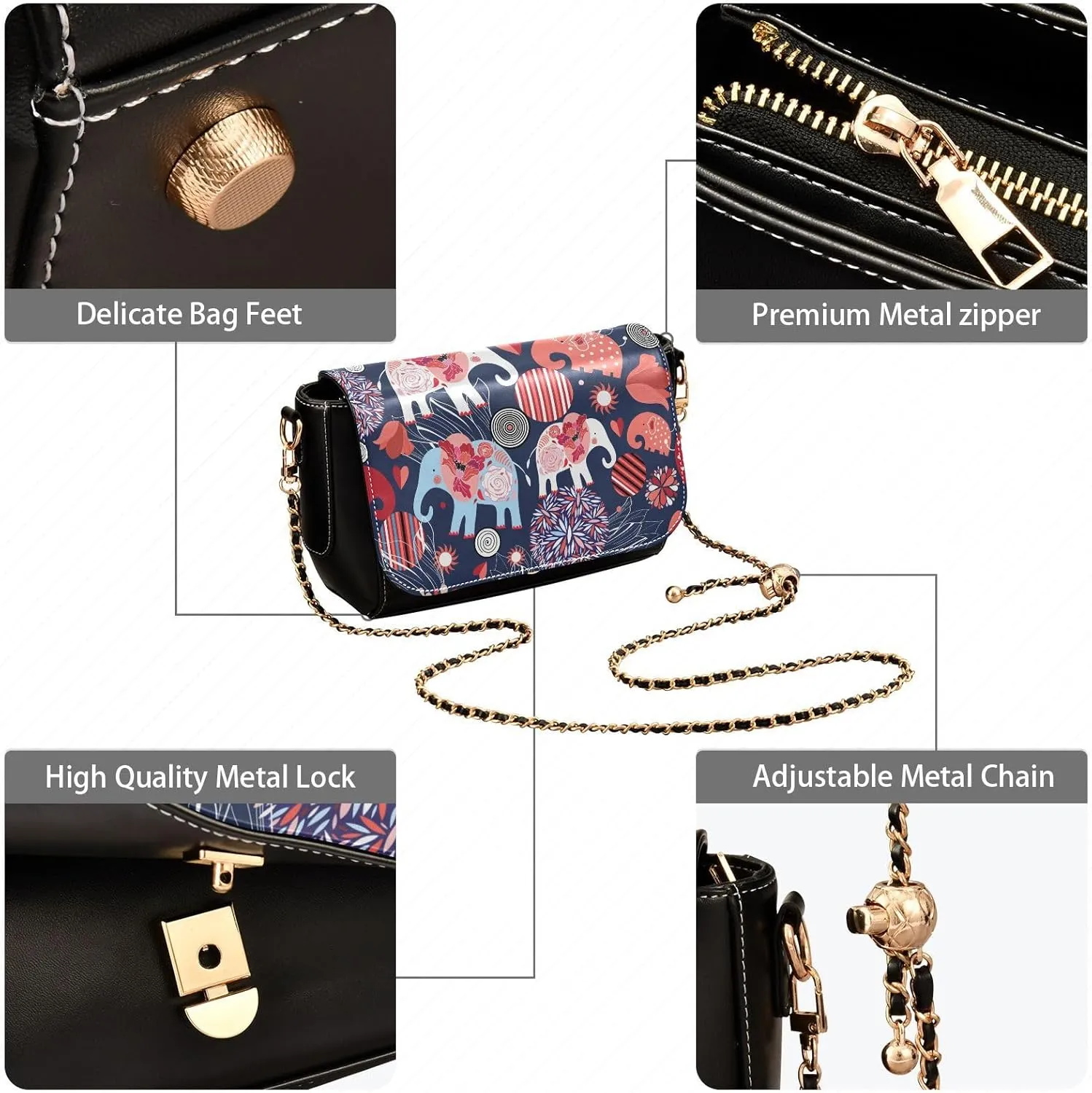 Crossbody Bags for Women Trendy Women's Black Shoulder Bag Small PU Leather Flap Cross Body Bag Handbags