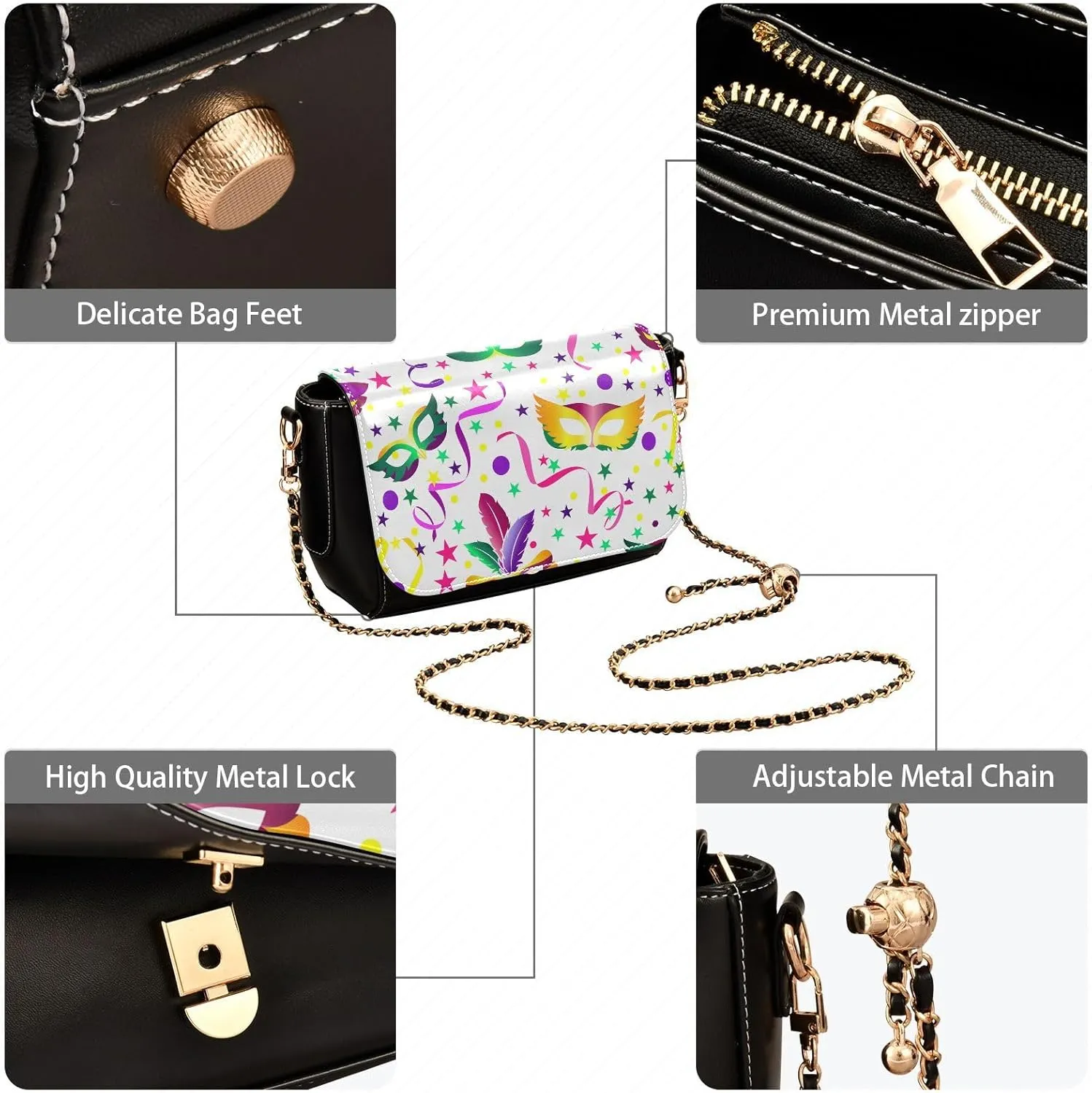 Crossbody Bags for Women Trendy Women's Black Shoulder Bag Small PU Leather Flap Cross Body Bag Handbags