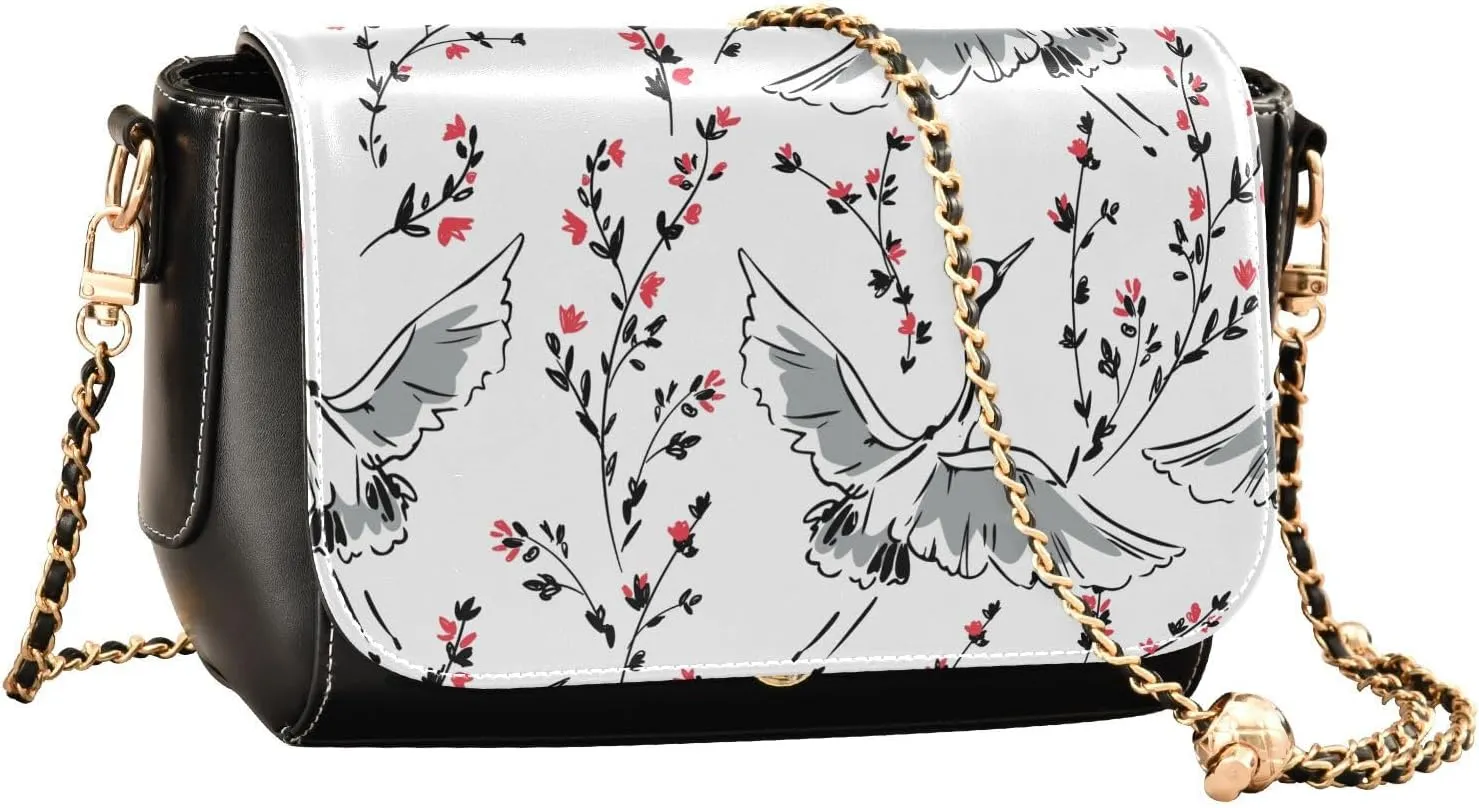 Crossbody Bags for Women Trendy Women's Black Shoulder Bag Small PU Leather Flap Cross Body Bag Handbags