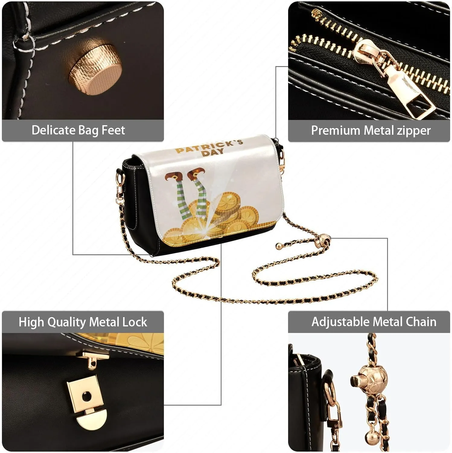 Crossbody Bags for Women Trendy Women's Black Shoulder Bag Small PU Leather Flap Cross Body Bag Handbags