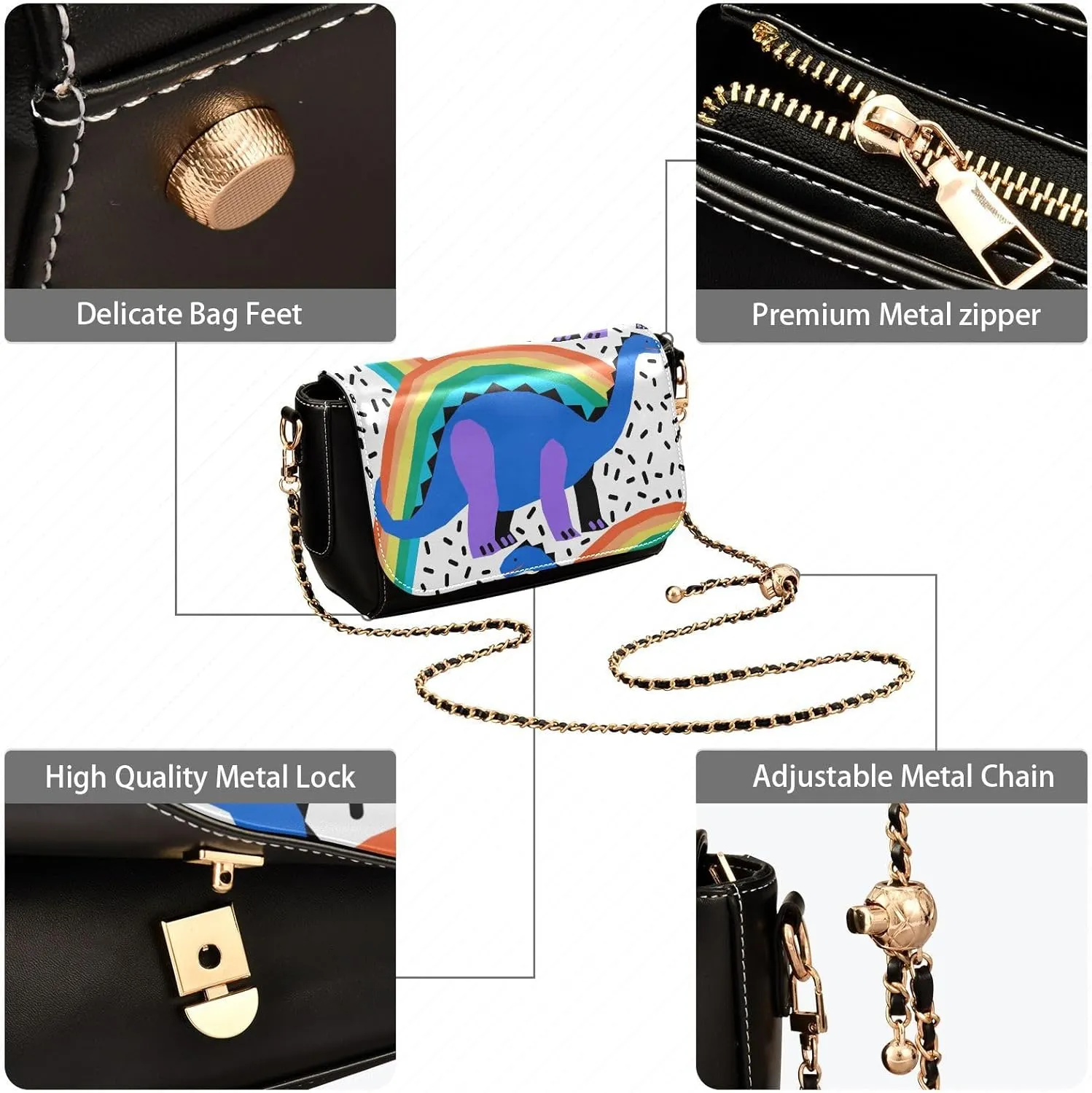 Crossbody Bags for Women Trendy Women's Black Shoulder Bag Small PU Leather Flap Cross Body Bag Handbags