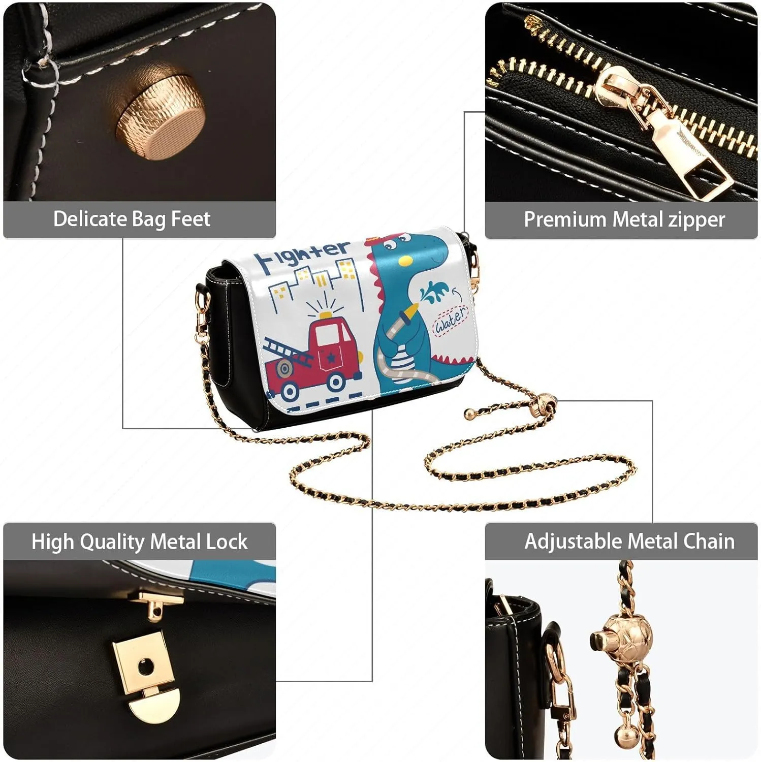 Crossbody Bags for Women Trendy Women's Black Shoulder Bag Small PU Leather Flap Cross Body Bag Handbags
