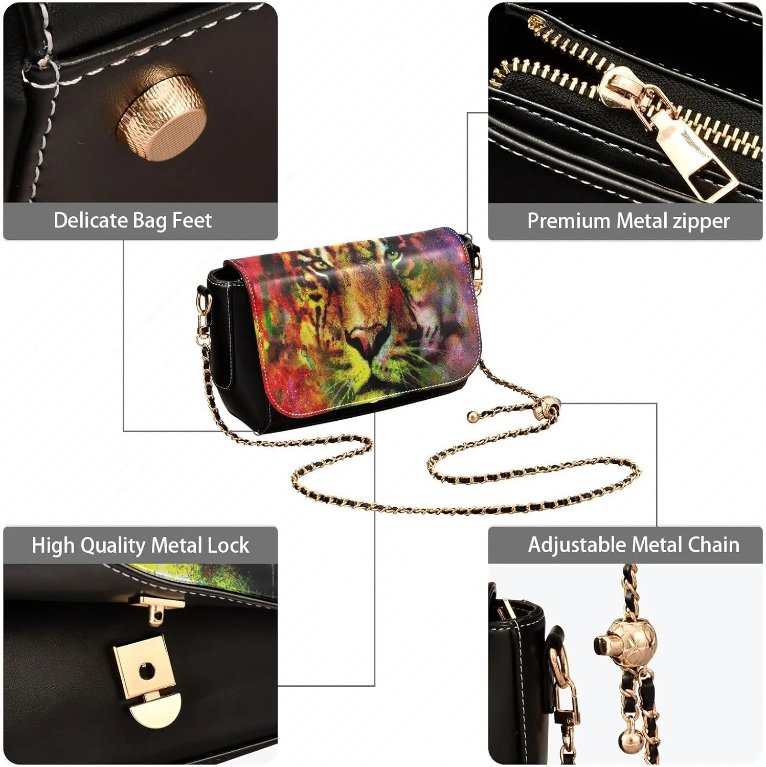 Crossbody Bags for Women Trendy Women's Black Shoulder Bag Small PU Leather Flap Cross Body Bag Handbags