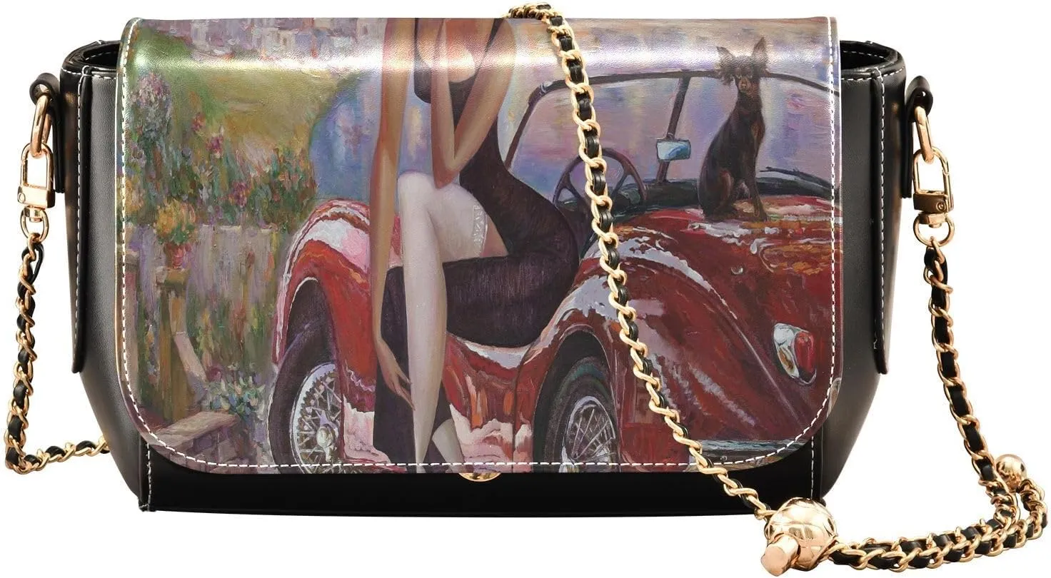Crossbody Bags for Women Trendy Women's Black Shoulder Bag Small PU Leather Flap Cross Body Bag Handbags