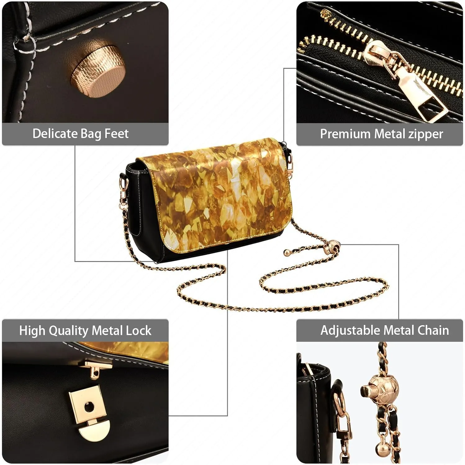 Crossbody Bags for Women Trendy Women's Black Shoulder Bag Small PU Leather Flap Cross Body Bag Handbags