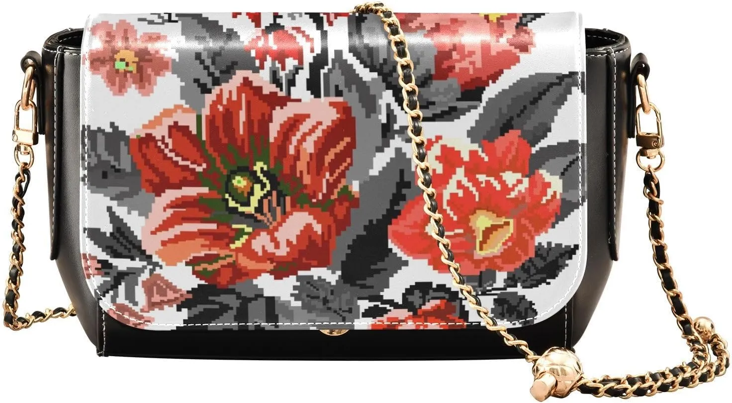 Crossbody Bags for Women Trendy Women's Black Shoulder Bag Small PU Leather Flap Cross Body Bag Handbags