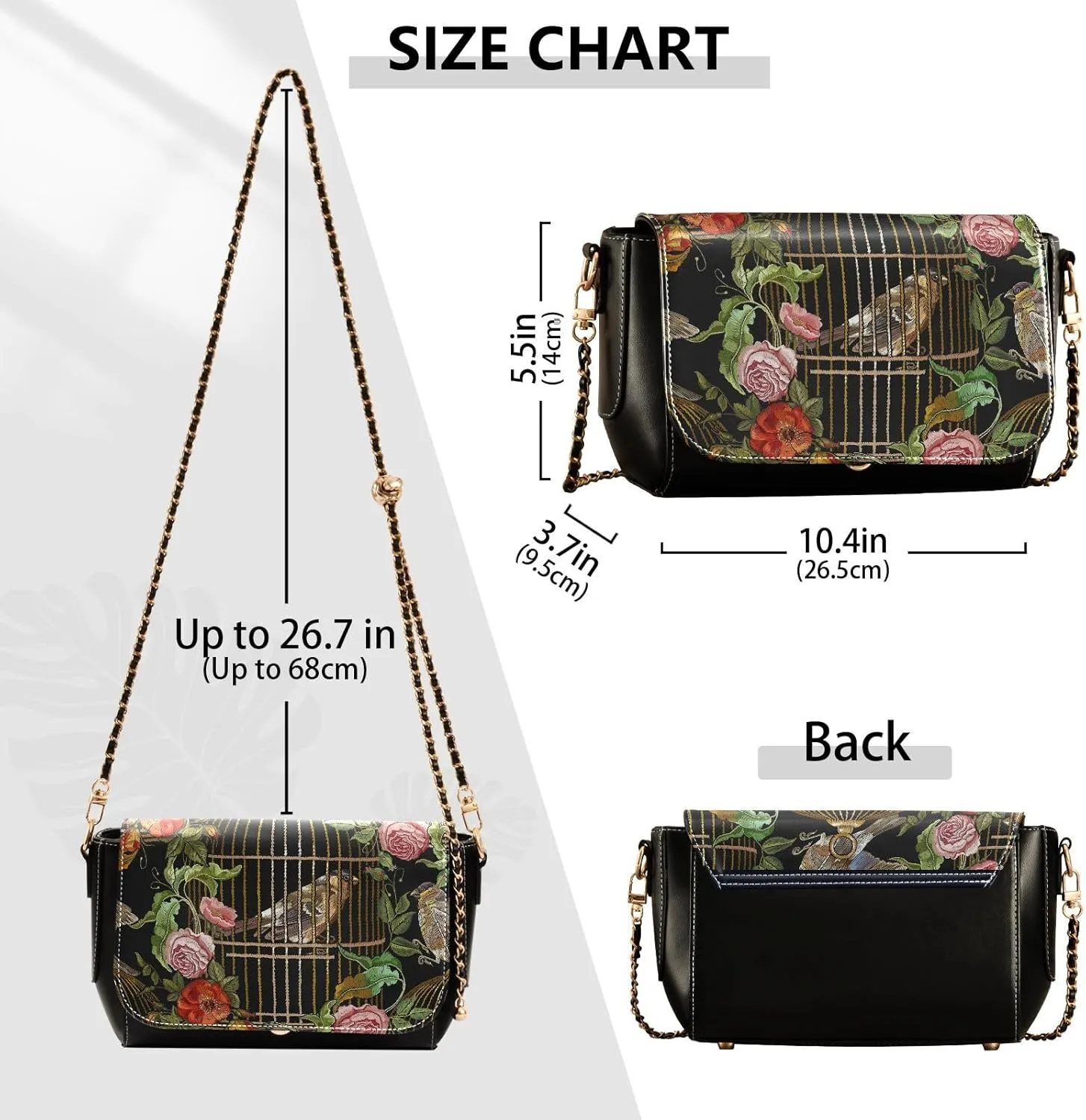 Crossbody Bags for Women Trendy Women's Black Shoulder Bag Small PU Leather Flap Cross Body Bag Handbags