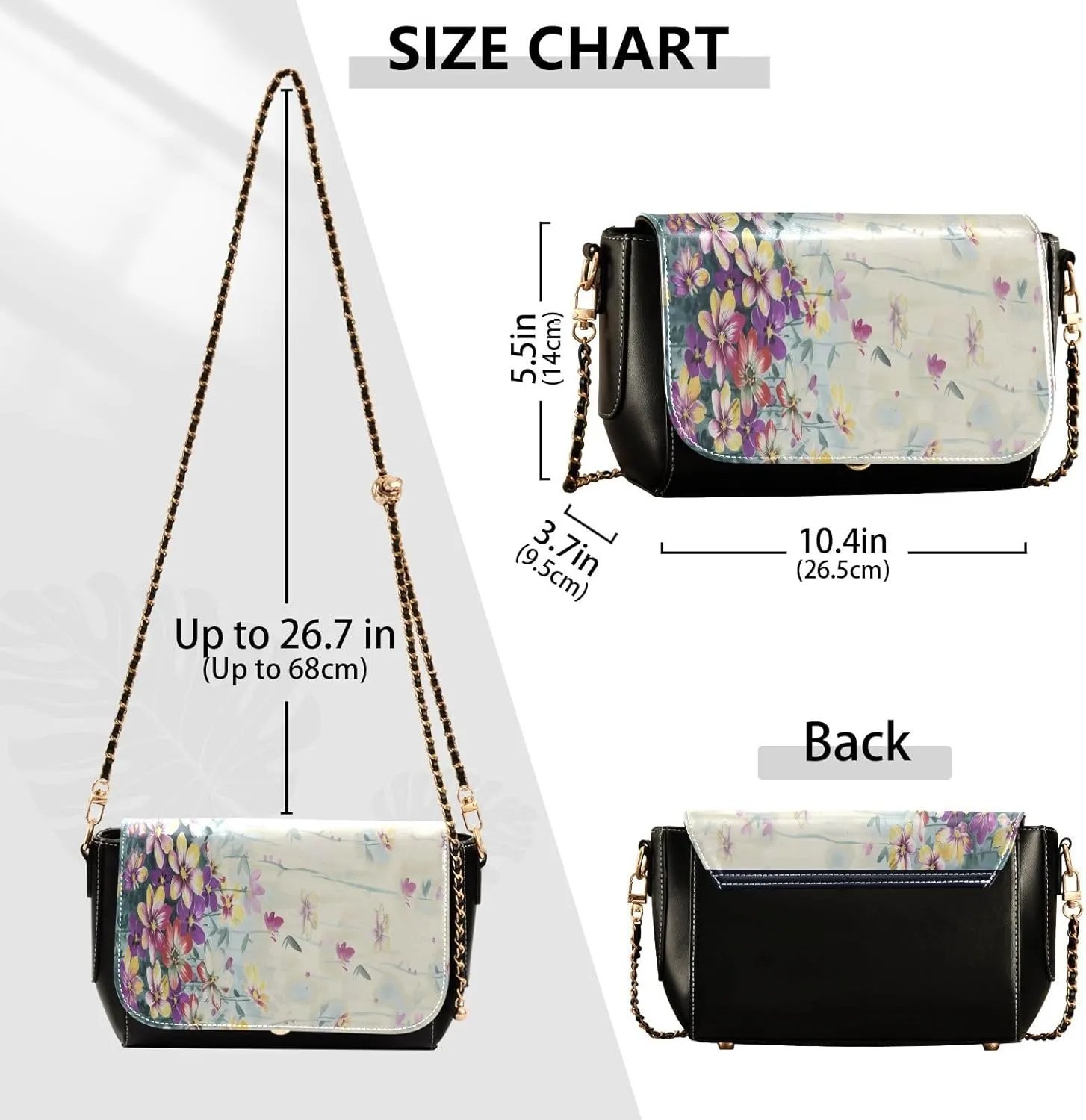 Crossbody Bags for Women Trendy Women's Black Shoulder Bag Small PU Leather Flap Cross Body Bag Handbags