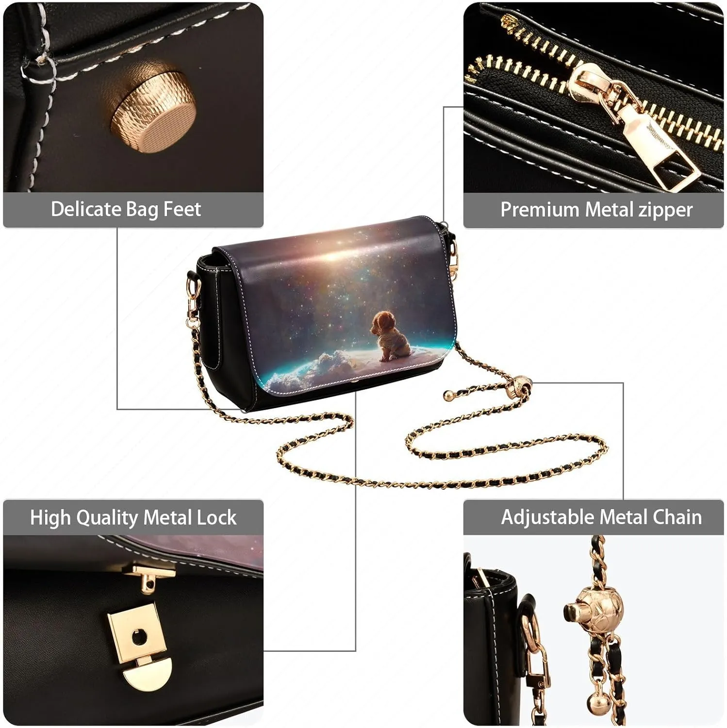 Crossbody Bags for Women Trendy Women's Black Shoulder Bag Small PU Leather Flap Cross Body Bag Handbags