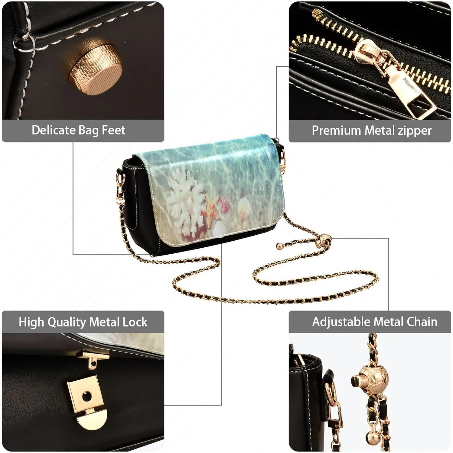 Crossbody Bags for Women Trendy Women's Black Shoulder Bag Small PU Leather Flap Cross Body Bag Handbags