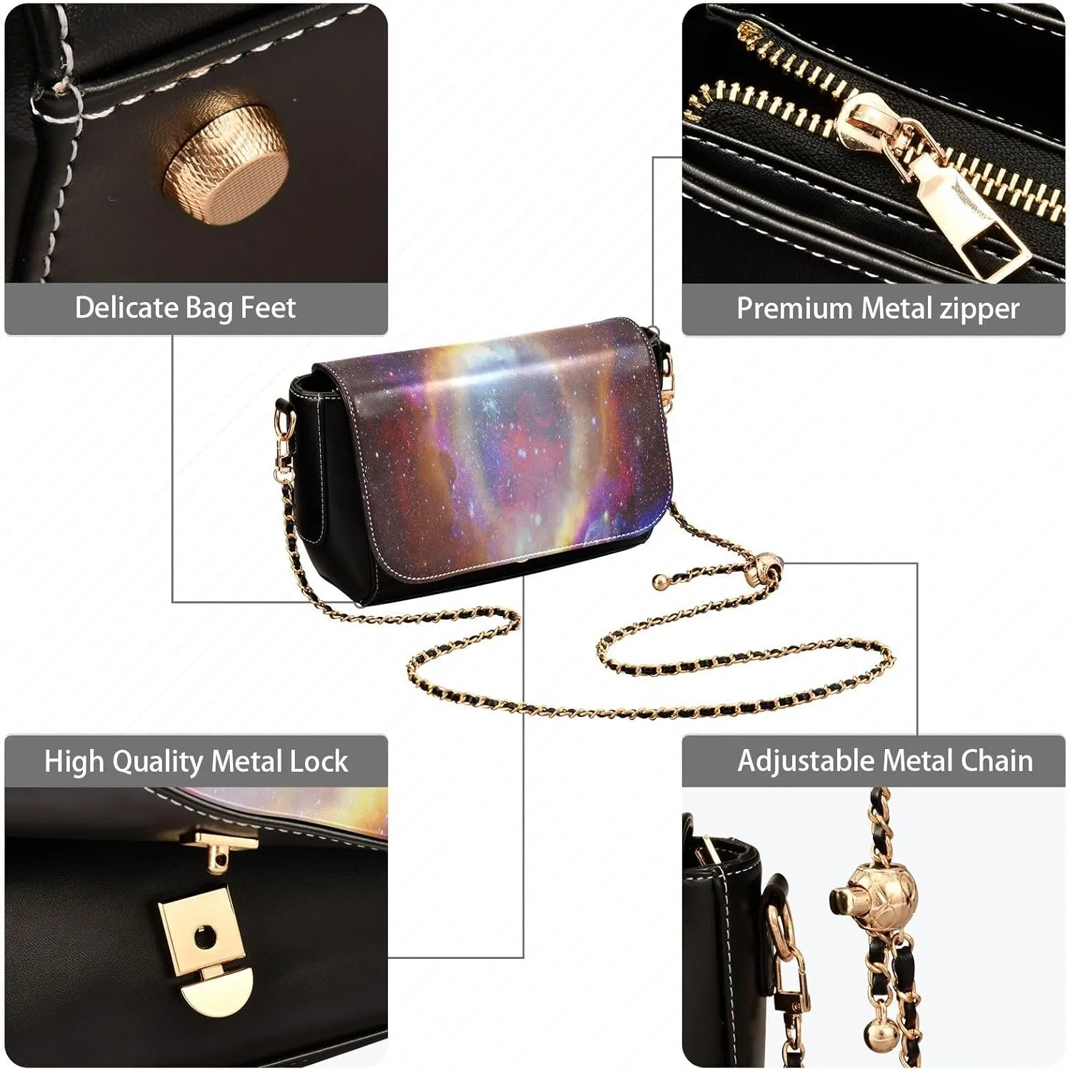 Crossbody Bags for Women Trendy Women's Black Shoulder Bag Small PU Leather Flap Cross Body Bag Handbags