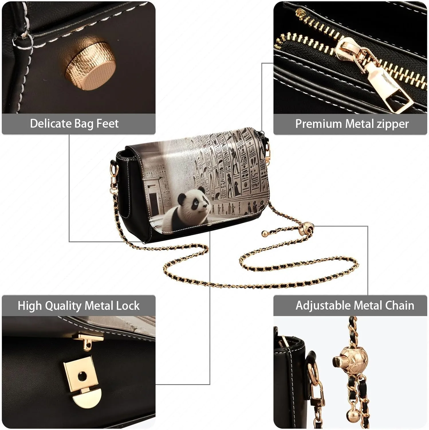 Crossbody Bags for Women Trendy Women's Black Shoulder Bag Small PU Leather Flap Cross Body Bag Handbags