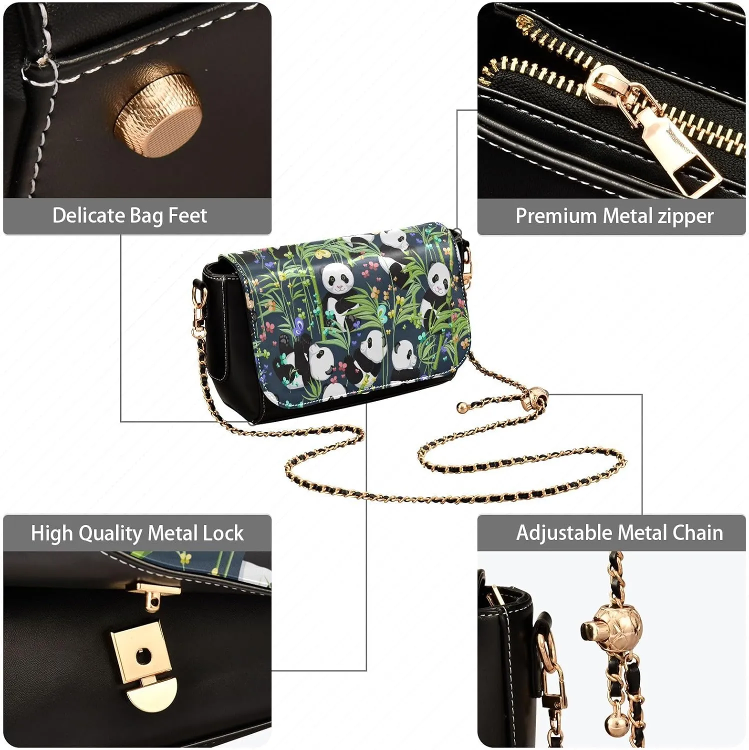 Crossbody Bags for Women Trendy Women's Black Shoulder Bag Small PU Leather Flap Cross Body Bag Handbags