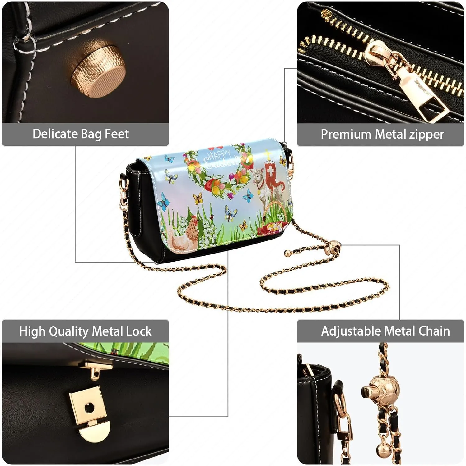 Crossbody Bags for Women Trendy Women's Black Shoulder Bag Small PU Leather Flap Cross Body Bag Handbags