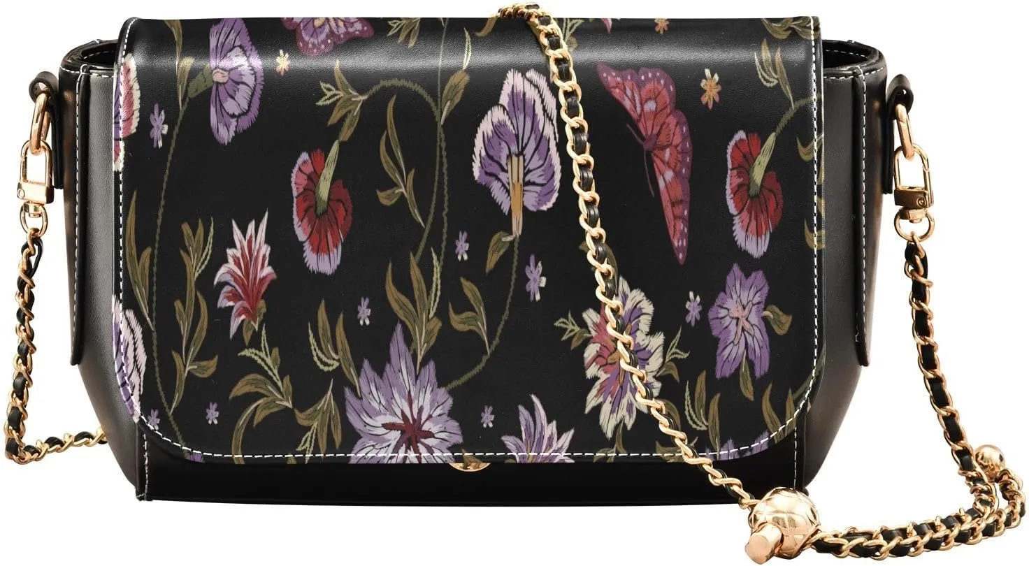 Crossbody Bags for Women Trendy Women's Black Shoulder Bag Small PU Leather Flap Cross Body Bag Handbags