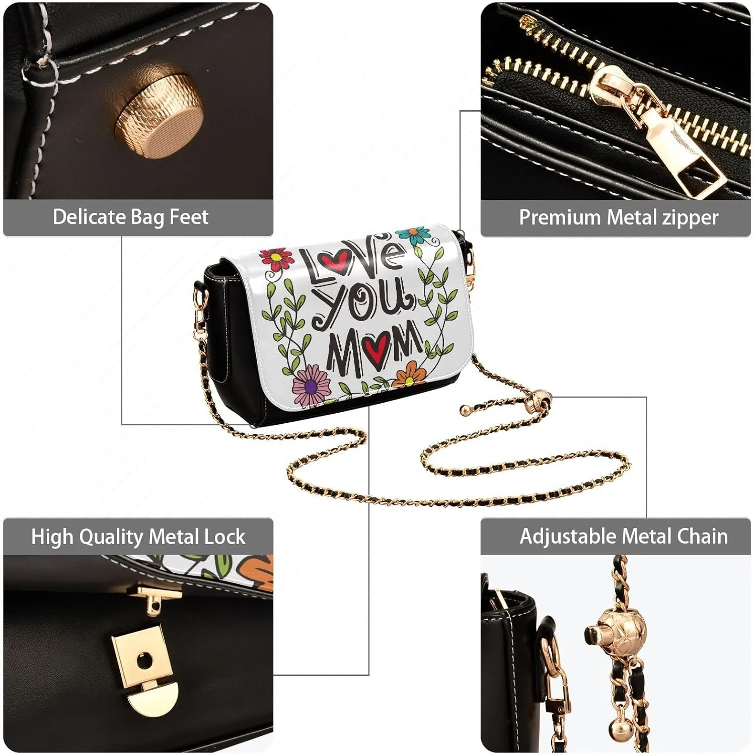Crossbody Bags for Women Trendy Women's Black Shoulder Bag Small PU Leather Flap Cross Body Bag Handbags
