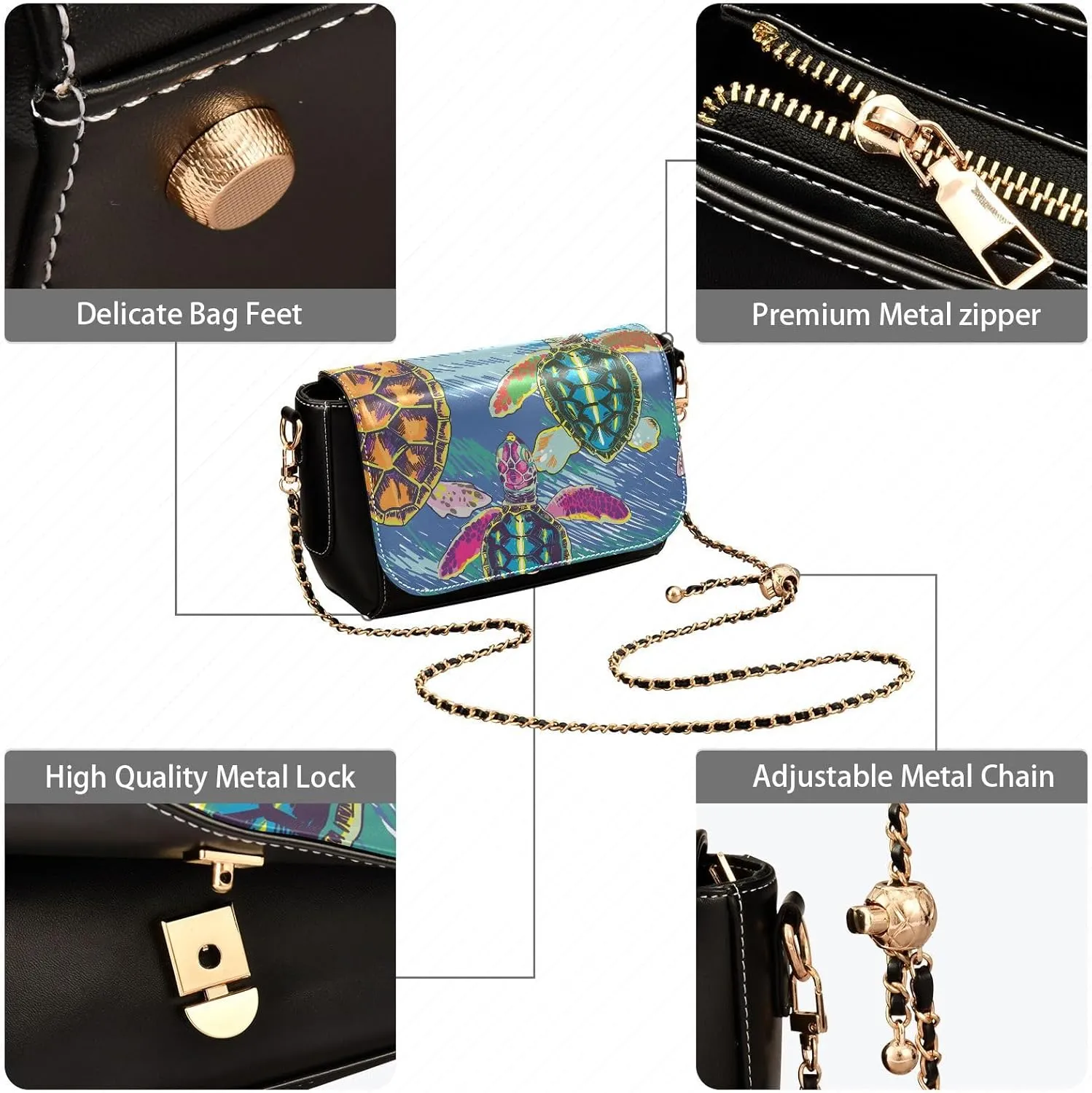 Crossbody Bags for Women Trendy Women's Black Shoulder Bag Small PU Leather Flap Cross Body Bag Handbags