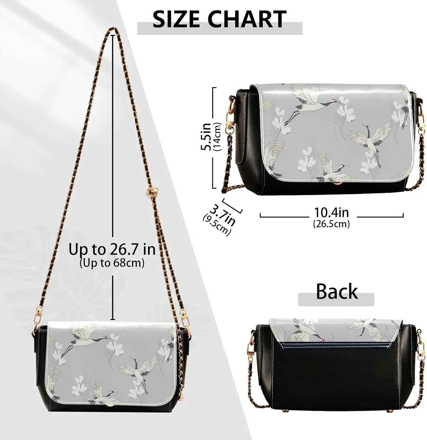 Crossbody Bags for Women Trendy Women's Black Shoulder Bag Small PU Leather Flap Cross Body Bag Handbags