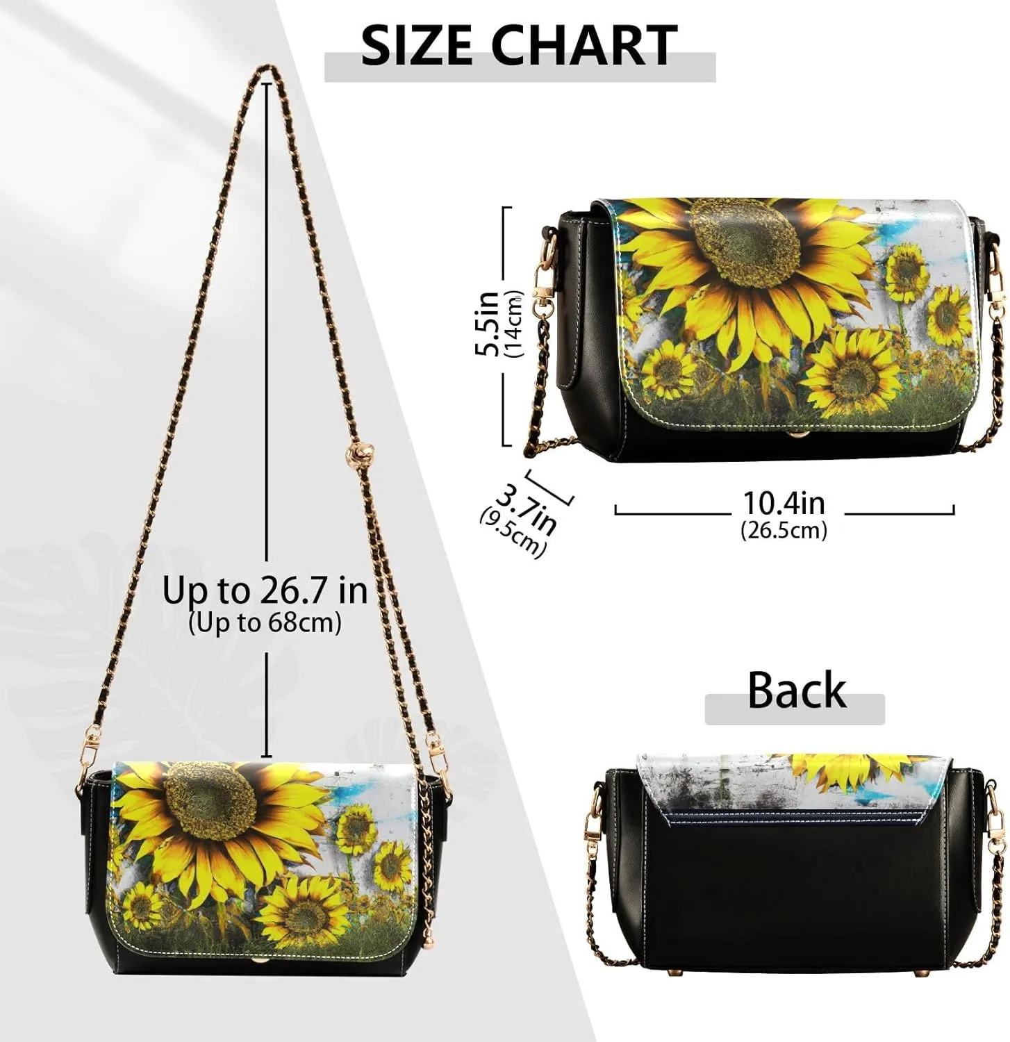 Crossbody Bags for Women Trendy Women's Black Shoulder Bag Small PU Leather Flap Cross Body Bag Handbags