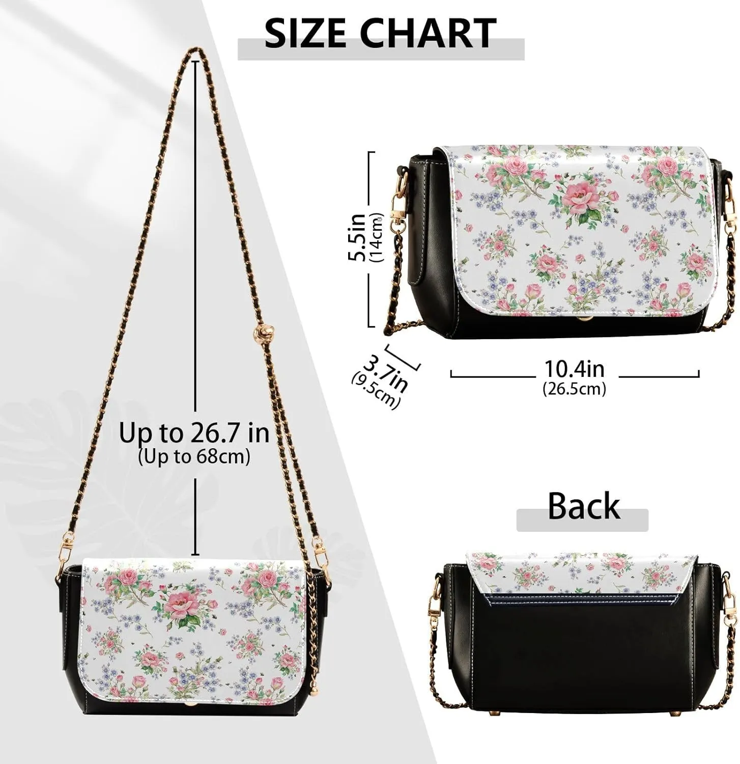 Crossbody Bags for Women Trendy Women's Black Shoulder Bag Small PU Leather Flap Cross Body Bag Handbags