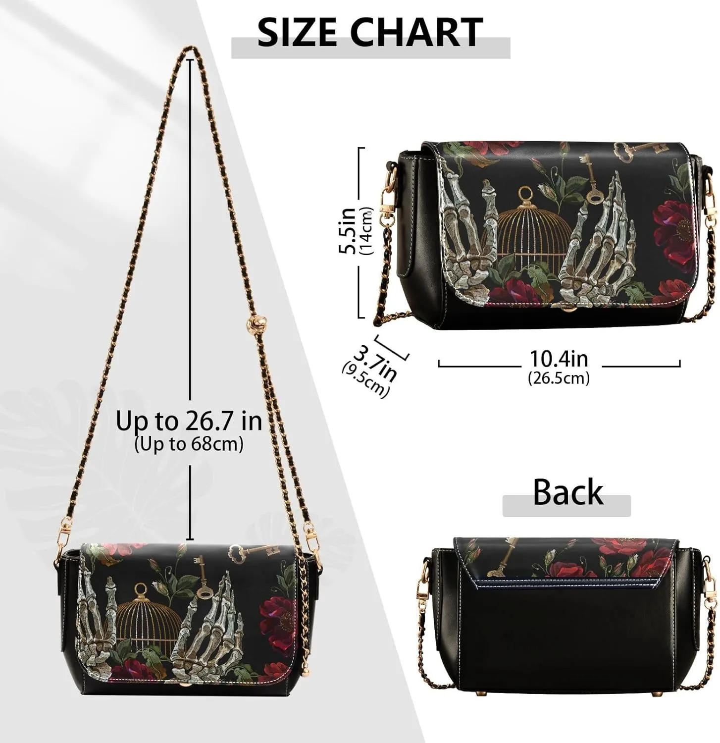Crossbody Bags for Women Trendy Women's Black Shoulder Bag Small PU Leather Flap Cross Body Bag Handbags
