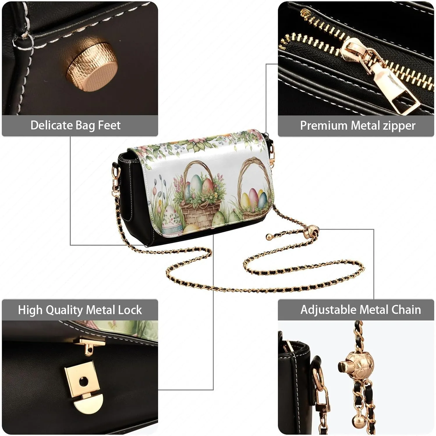 Crossbody Bags for Women Trendy Women's Black Shoulder Bag Small PU Leather Flap Cross Body Bag Handbags