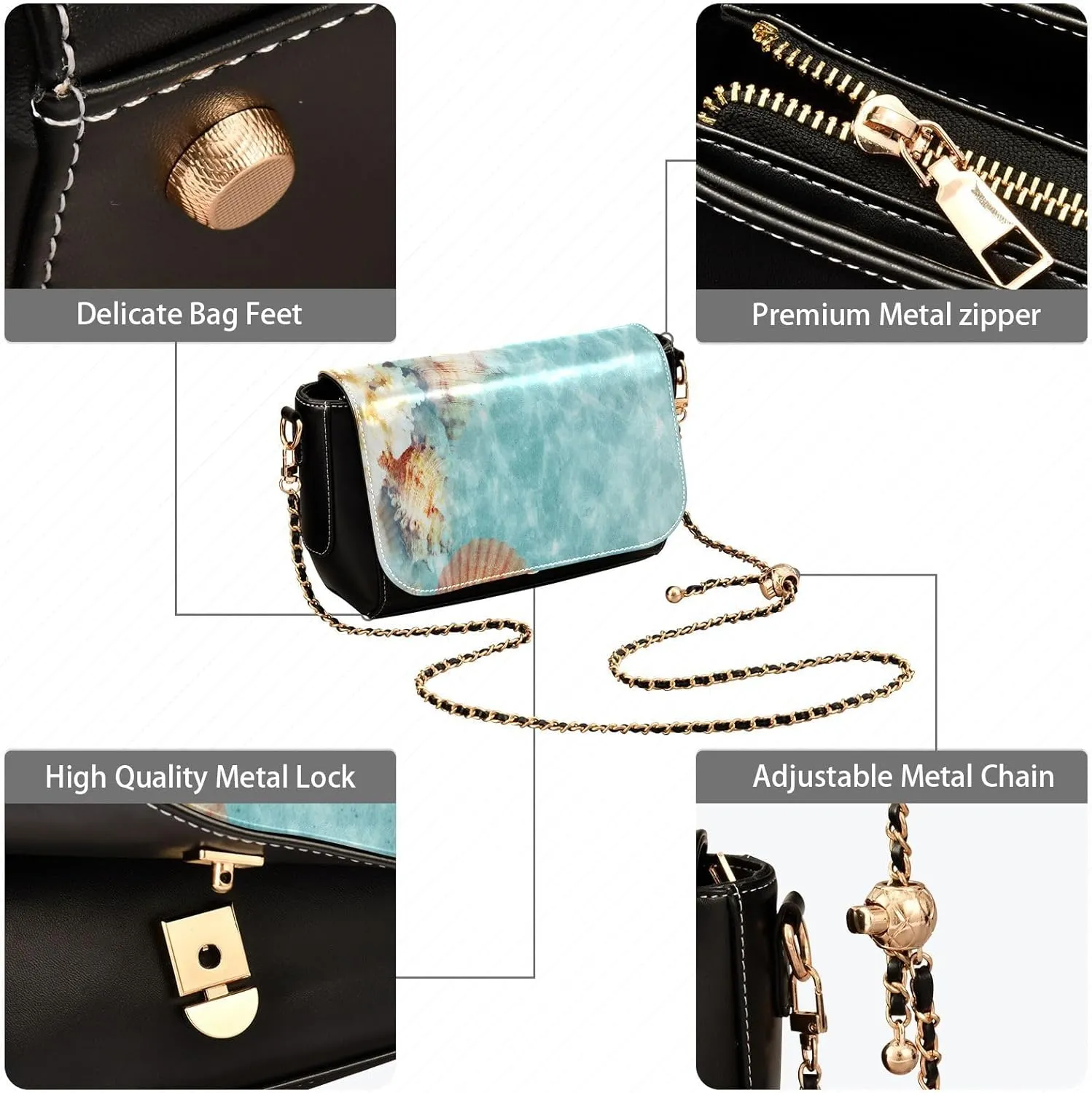 Crossbody Bags for Women Trendy Women's Black Shoulder Bag Small PU Leather Flap Cross Body Bag Handbags
