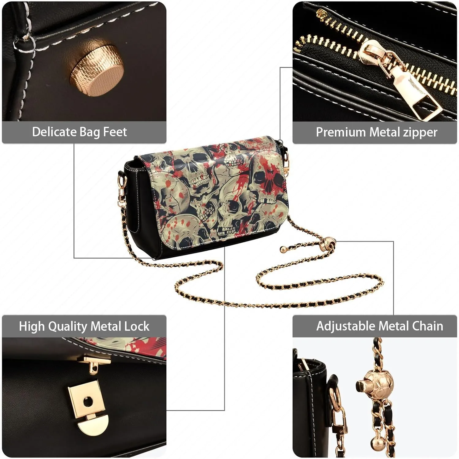 Crossbody Bags for Women Trendy Women's Black Shoulder Bag Small PU Leather Flap Cross Body Bag Handbags