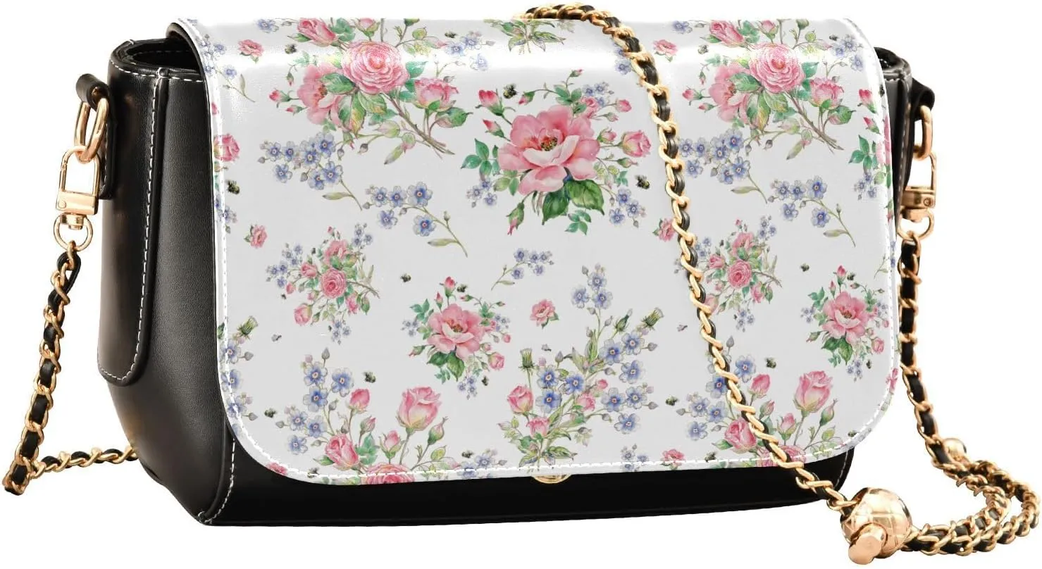 Crossbody Bags for Women Trendy Women's Black Shoulder Bag Small PU Leather Flap Cross Body Bag Handbags