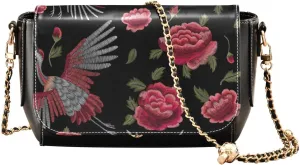 Crossbody Bags for Women Trendy Women's Black Shoulder Bag Small PU Leather Flap Cross Body Bag Handbags