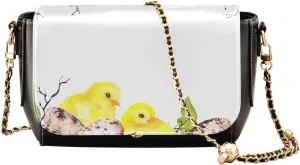 Crossbody Bags for Women Trendy Women's Black Shoulder Bag Small PU Leather Flap Cross Body Bag Handbags