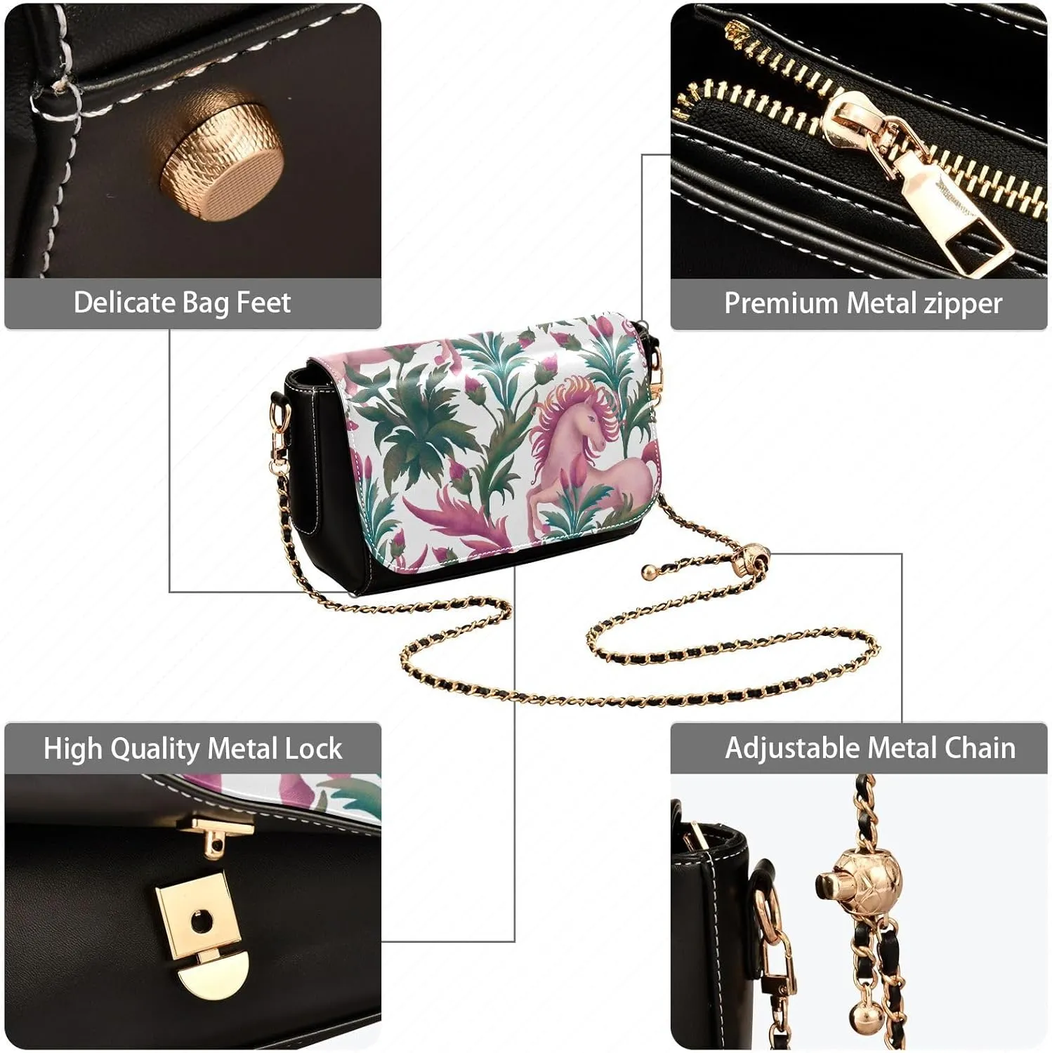 Crossbody Bags for Women Trendy Women's Black Shoulder Bag Small PU Leather Flap Cross Body Bag Handbags