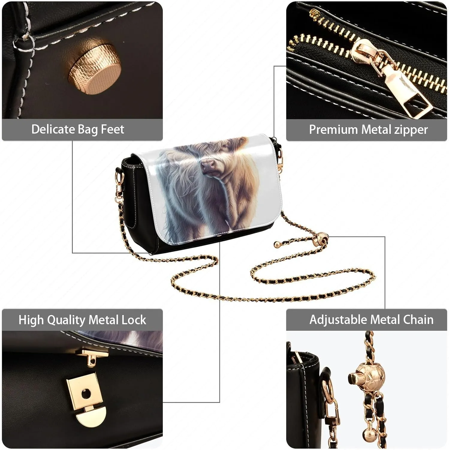 Crossbody Bags for Women Trendy Women's Black Shoulder Bag Small PU Leather Flap Cross Body Bag Handbags