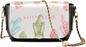 Crossbody Bags for Women Trendy Women's Black Shoulder Bag Small PU Leather Flap Cross Body Bag Handbags