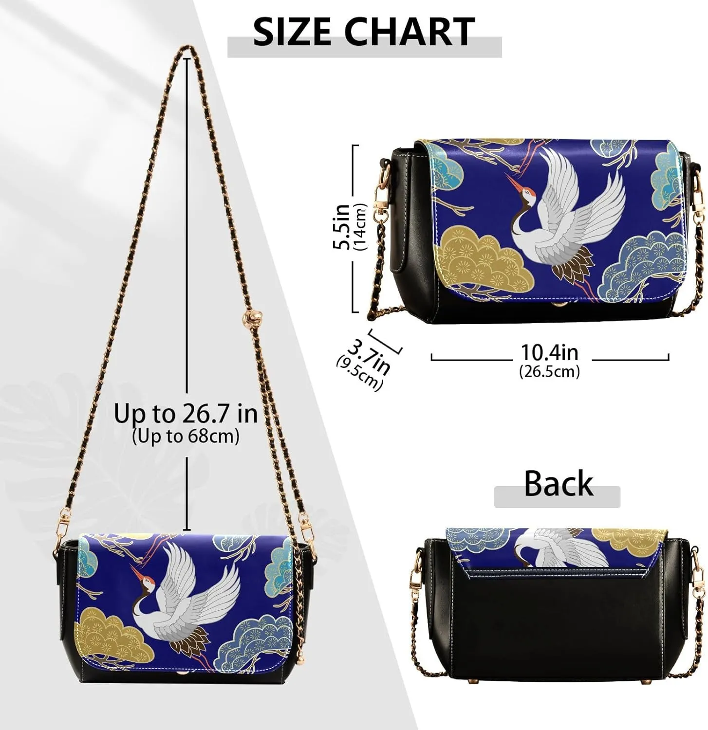 Crossbody Bags for Women Trendy Women's Black Shoulder Bag Small PU Leather Flap Cross Body Bag Handbags