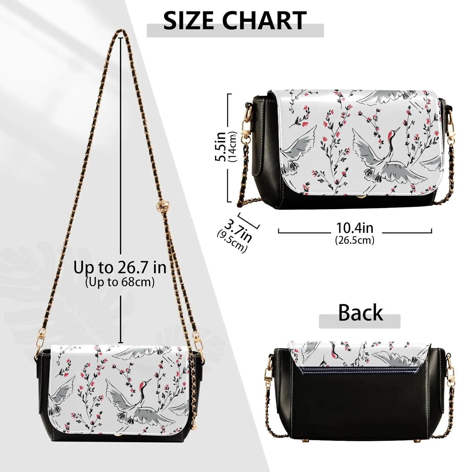Crossbody Bags for Women Trendy Women's Black Shoulder Bag Small PU Leather Flap Cross Body Bag Handbags