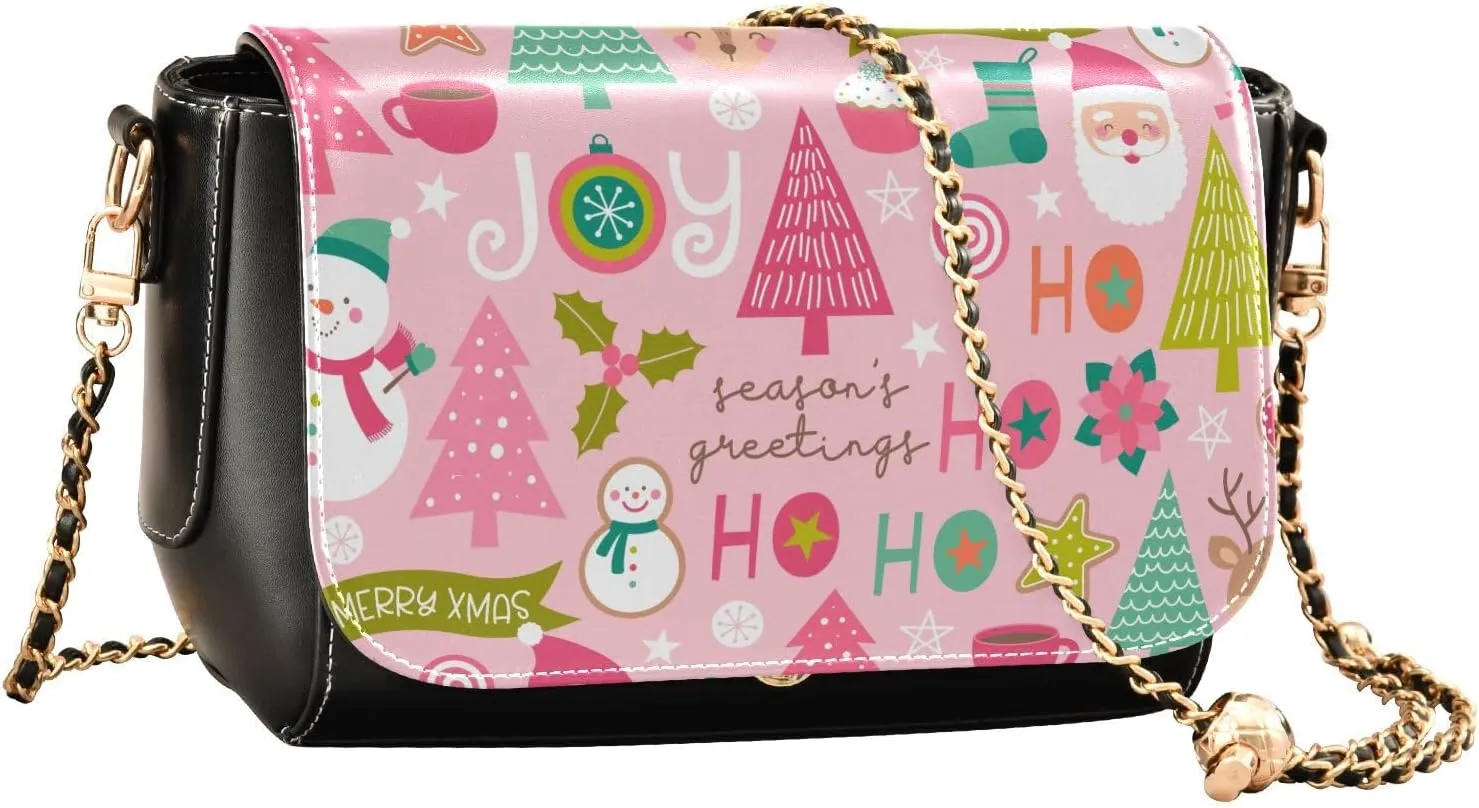 Crossbody Bags for Women Trendy Women's Black Shoulder Bag Small PU Leather Flap Cross Body Bag Handbags