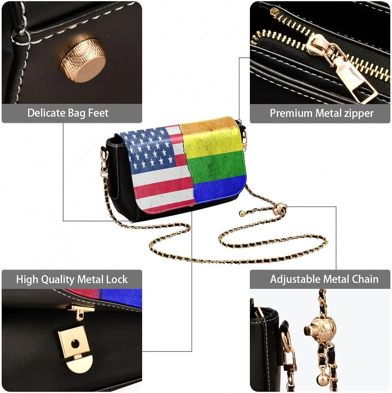 Crossbody Bags for Women Trendy Women's Black Shoulder Bag Small PU Leather Flap Cross Body Bag Handbags