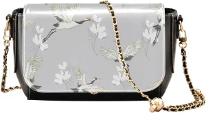 Crossbody Bags for Women Trendy Women's Black Shoulder Bag Small PU Leather Flap Cross Body Bag Handbags