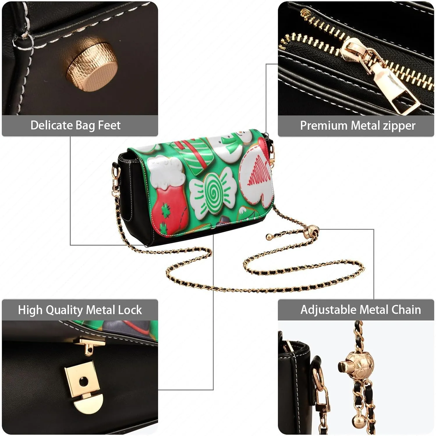 Crossbody Bags for Women Trendy Women's Black Shoulder Bag Small PU Leather Flap Cross Body Bag Handbags