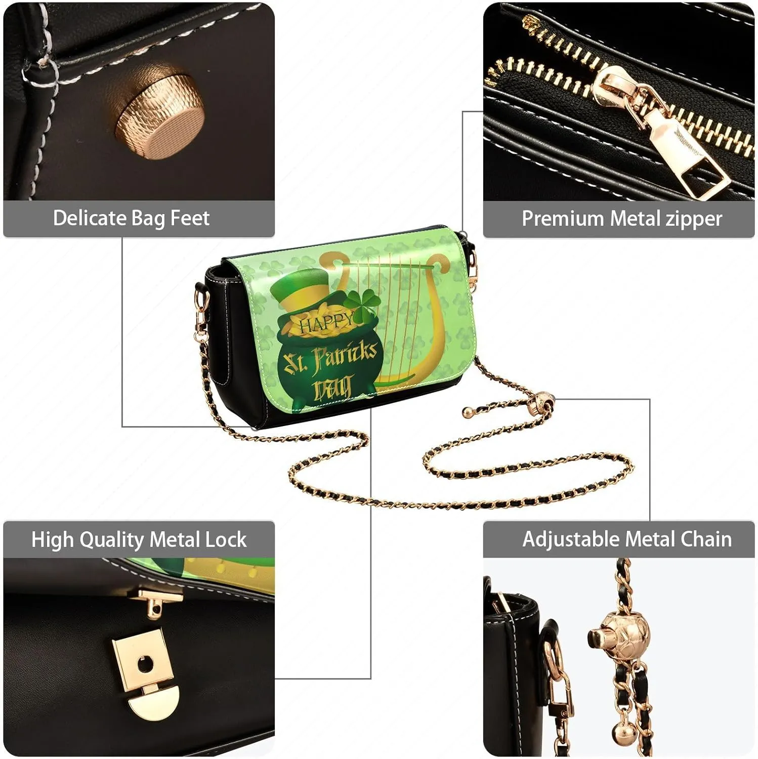 Crossbody Bags for Women Trendy Women's Black Shoulder Bag Small PU Leather Flap Cross Body Bag Handbags