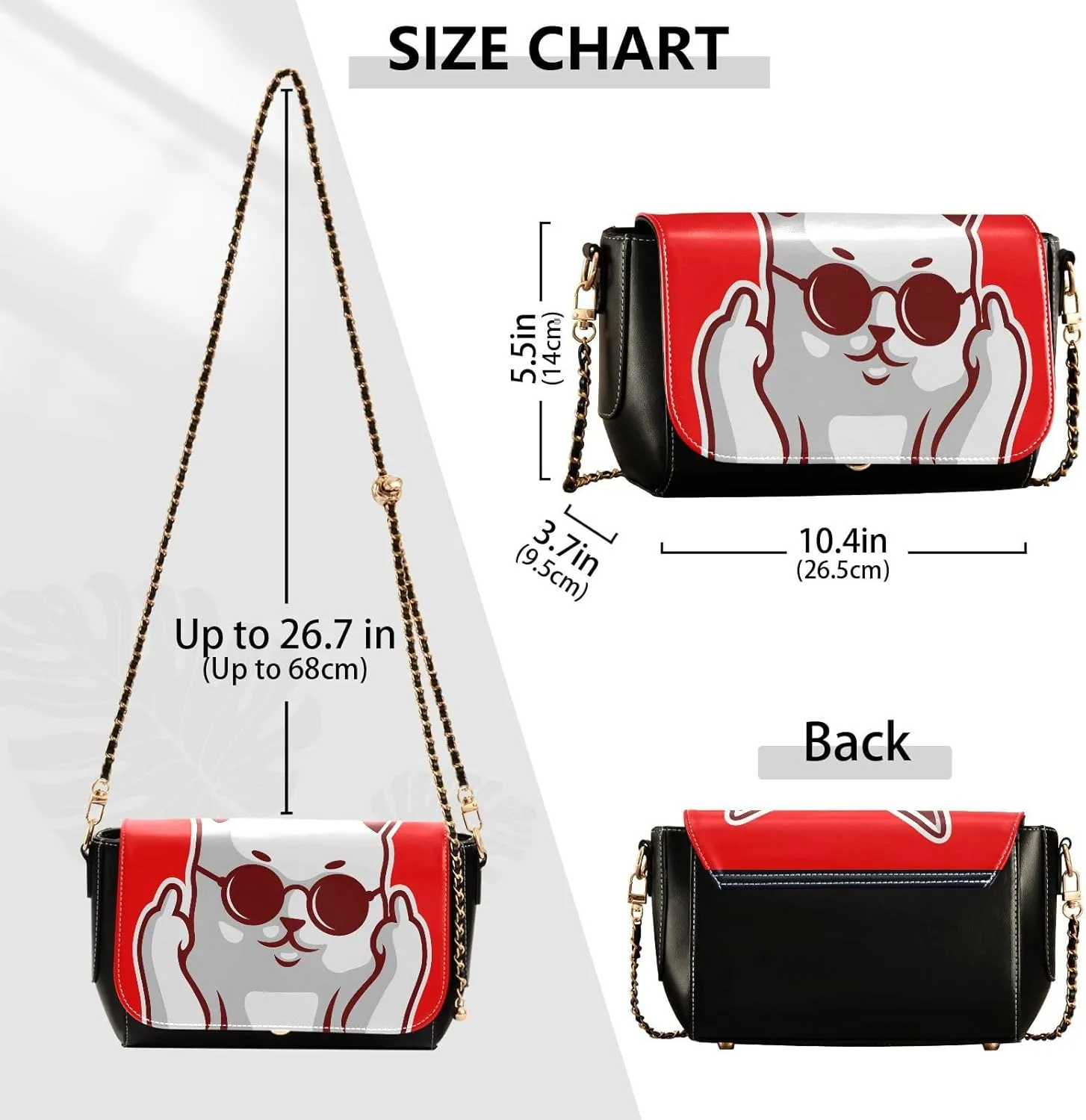 Crossbody Bags for Women Trendy Women's Black Shoulder Bag Small PU Leather Flap Cross Body Bag Handbags