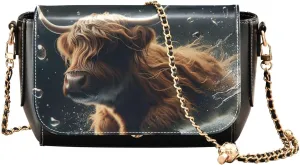 Crossbody Bags for Women Trendy Women's Black Shoulder Bag Small PU Leather Flap Cross Body Bag Handbags