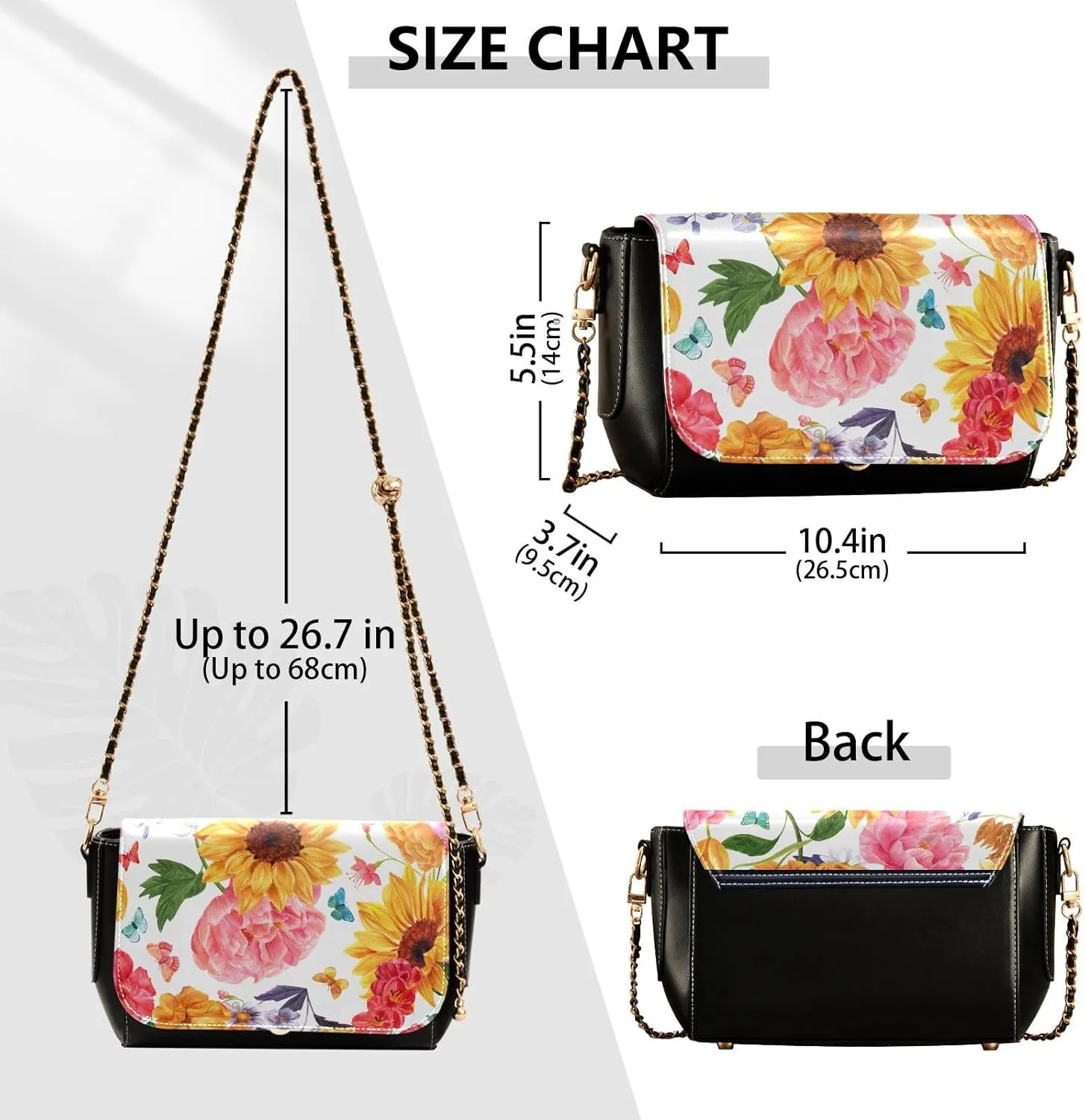 Crossbody Bags for Women Trendy Women's Black Shoulder Bag Small PU Leather Flap Cross Body Bag Handbags