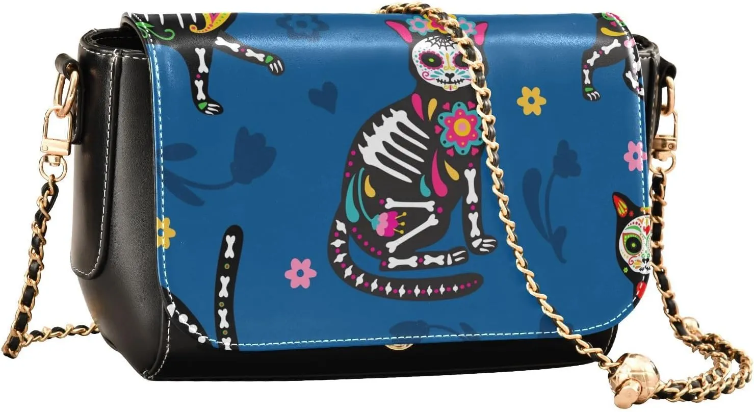 Crossbody Bags for Women Trendy Women's Black Shoulder Bag Small PU Leather Flap Cross Body Bag Handbags