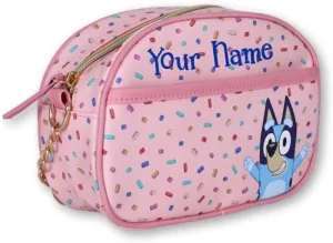 Crossbody Bags with Disney, Bluey and Hello Kitty Characters Licensed Purse Personalized and Non-Personalized Options
