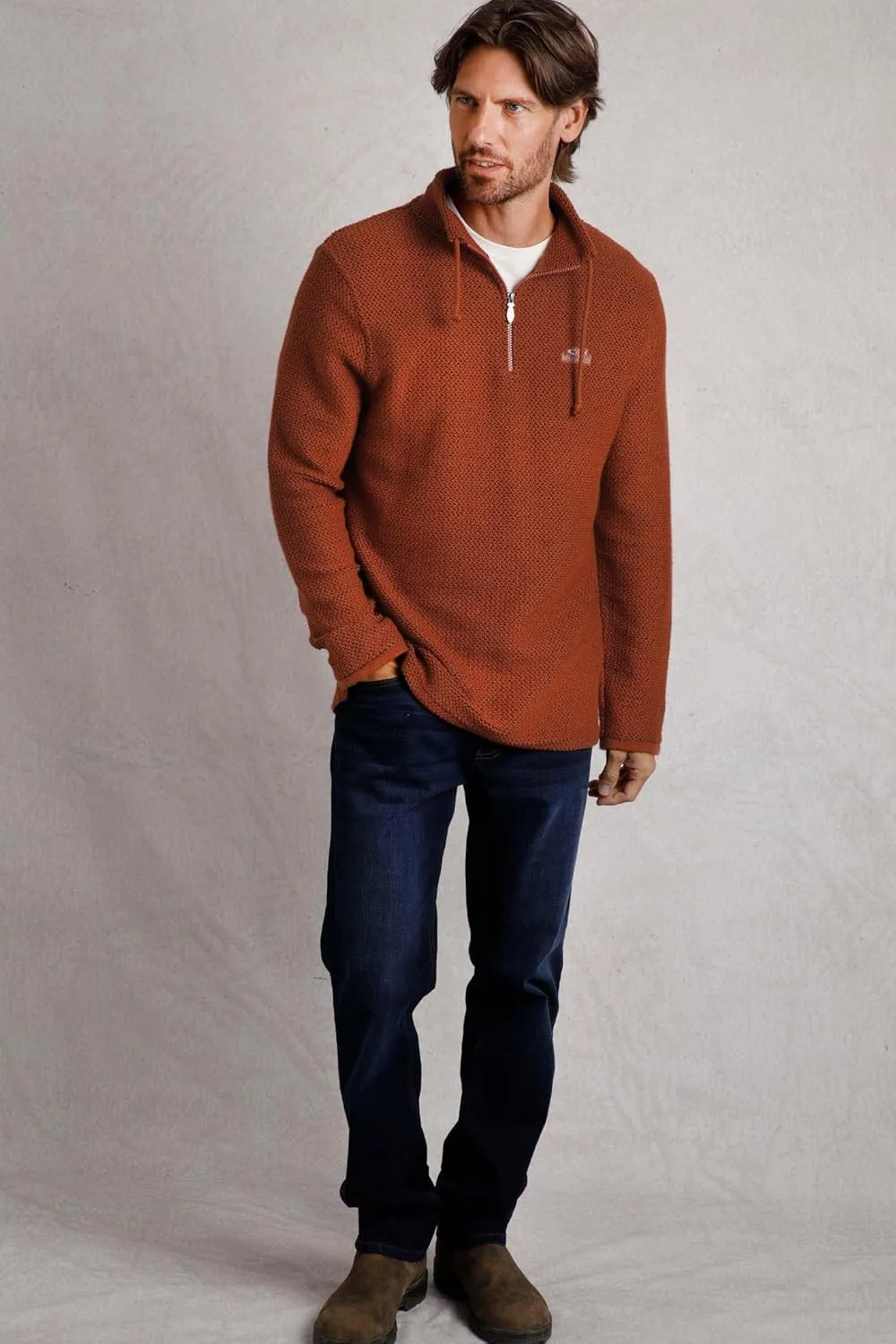 Cruiser Eco 1/4 Zip Macaroni Sweatshirt Denim Blue